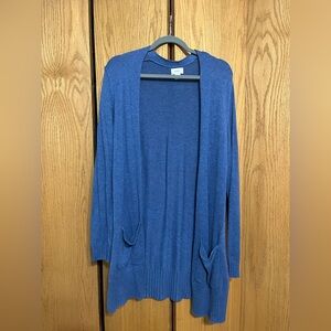 Women’s Blue Long Sleeve Duster Cardigan Old Navy Size Large Great condition